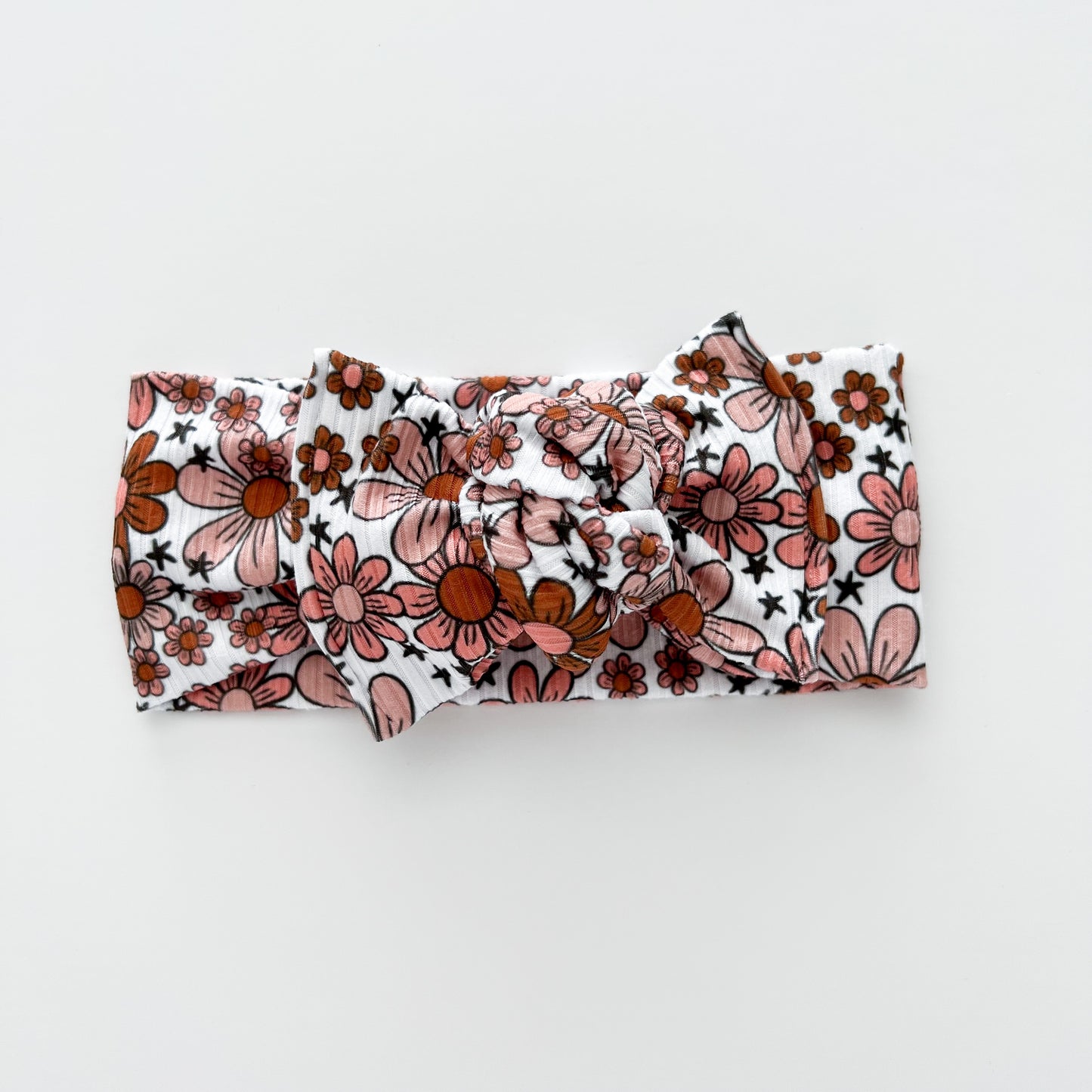 Fall Retro Daisies Knotted Headwrap