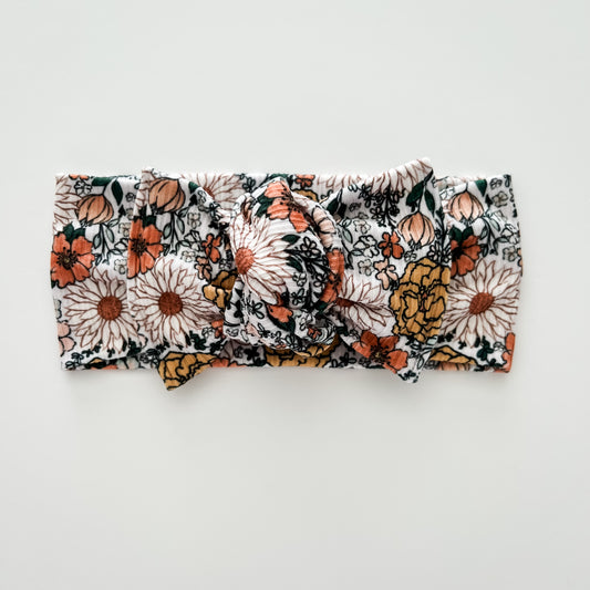 Fall Garden Floral Knotted Headwrap