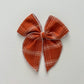 Pumpkin Grid Linen Fable Bow