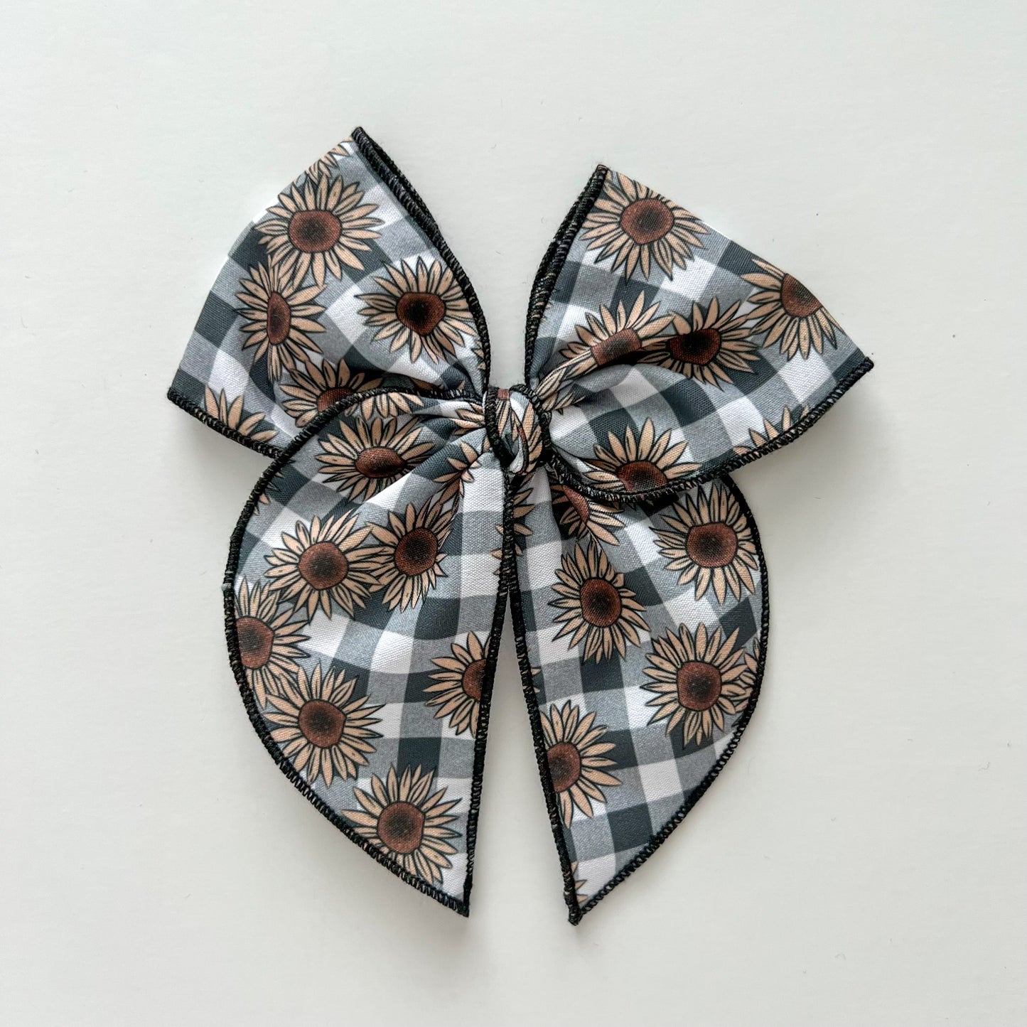 Gingham Sunflower Fable Bow