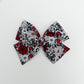 White Christmas Floral Hand-tied Bow