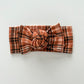 Fall Plaid Ribbed Knotted Headwrap