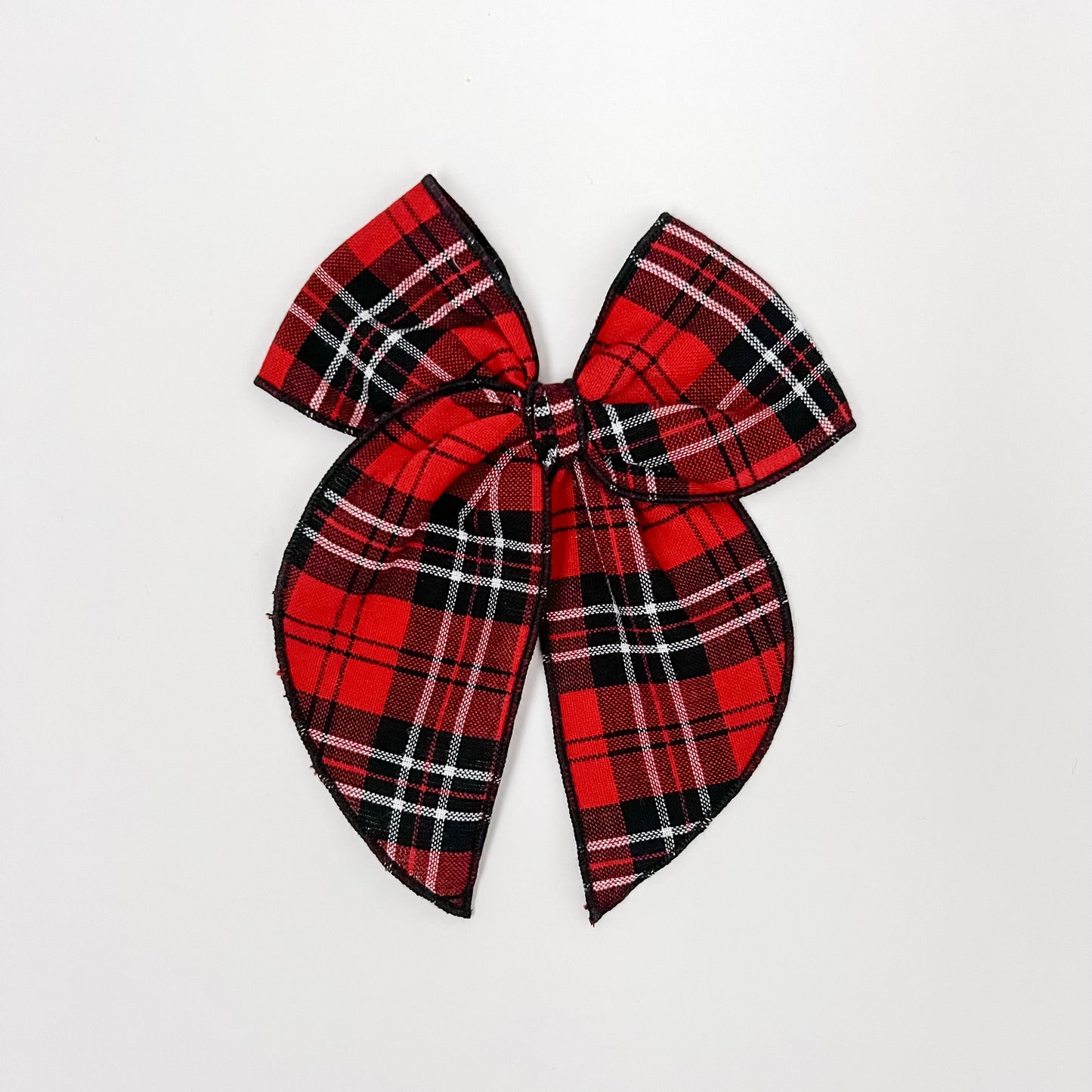 Red+Black Plaid Fable Bow
