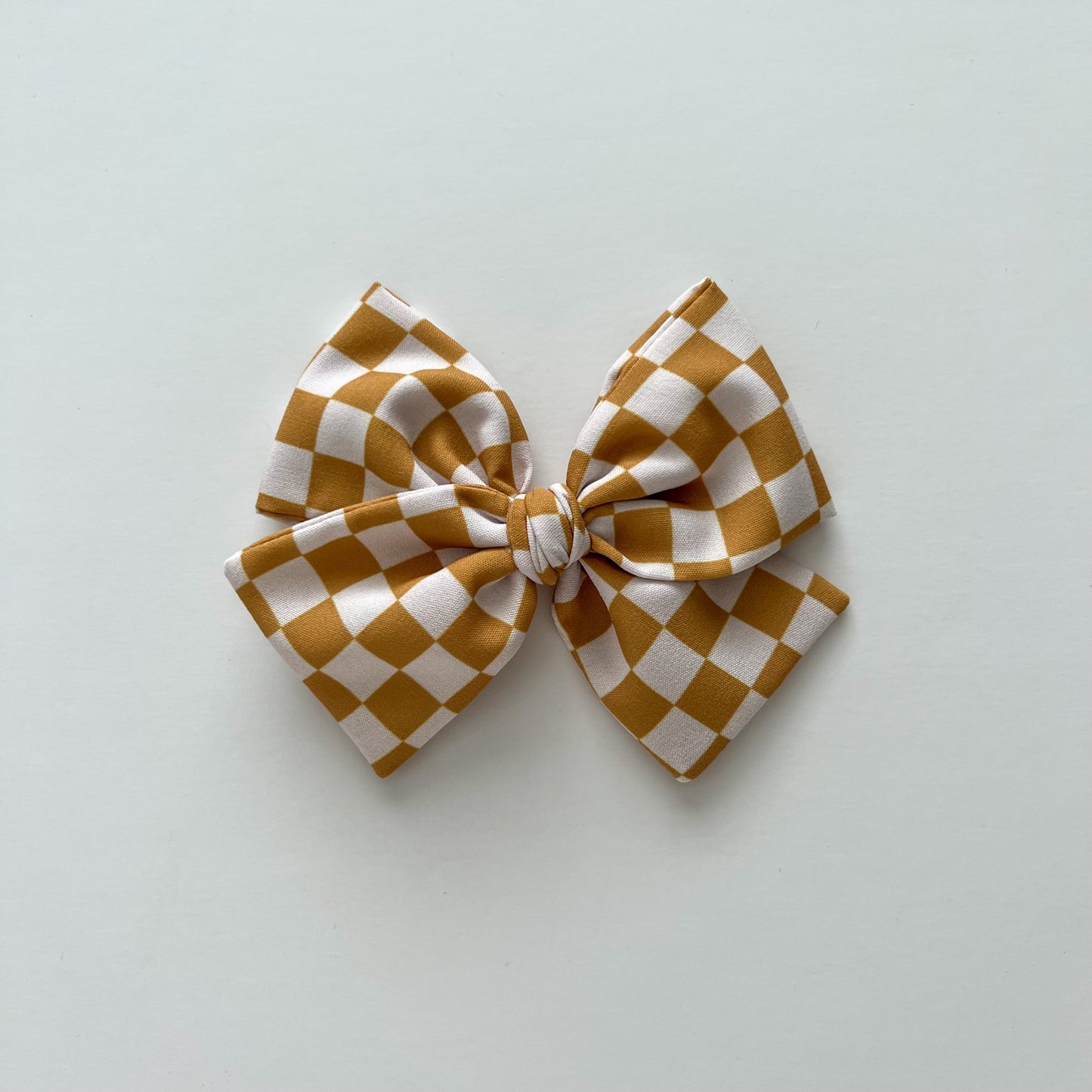 Mustard Check Hand-tied Bow