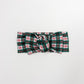 Green Plaid Knotted Headwrap