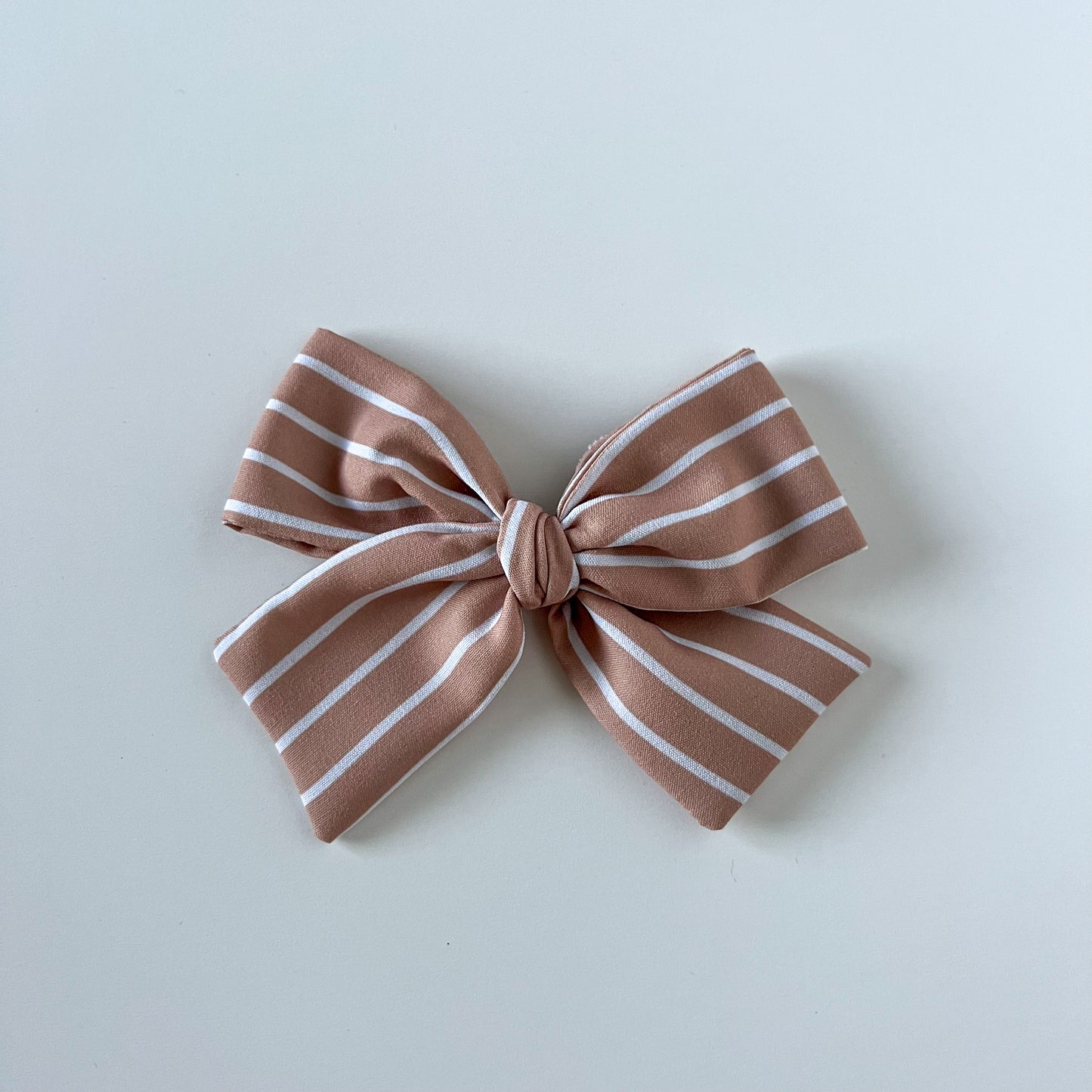 Tan Stripe Hand-tied Bow
