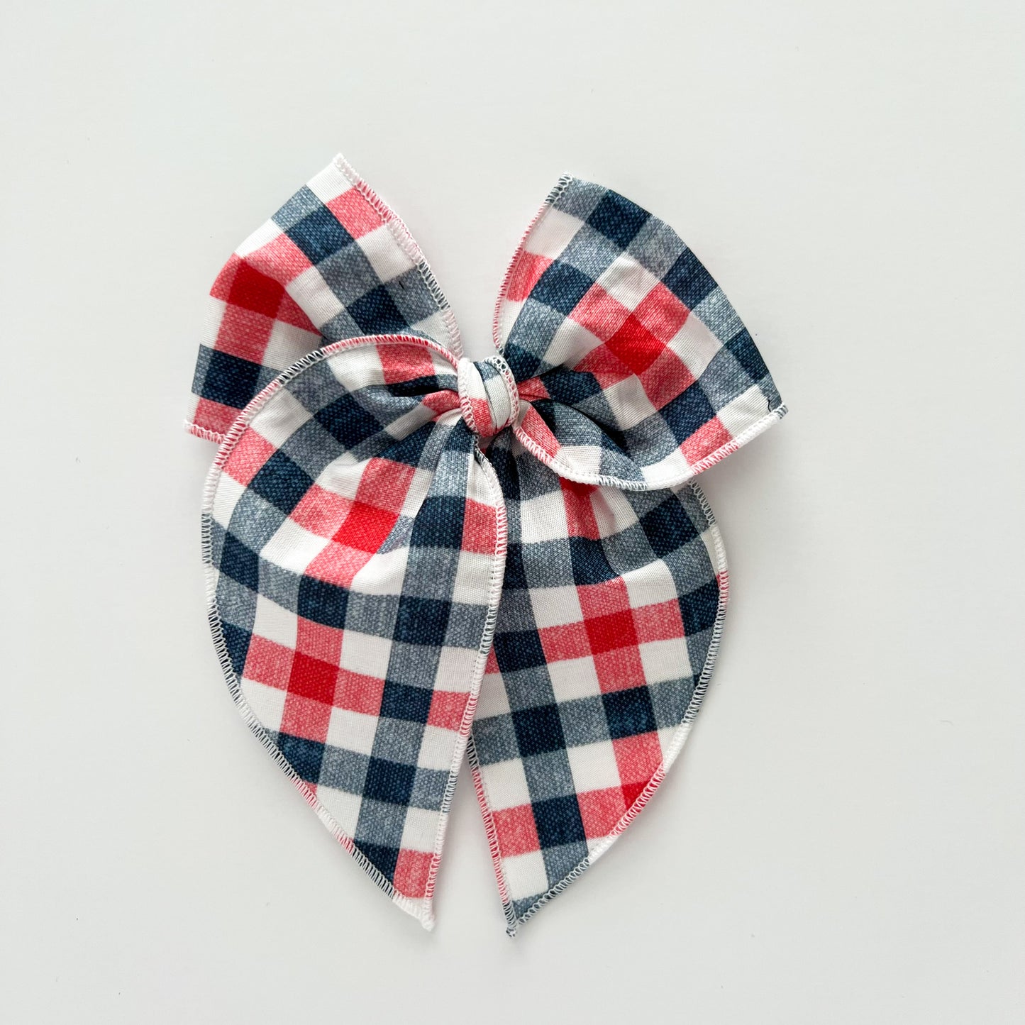 Red, White and Blue Gingham Fable Bow