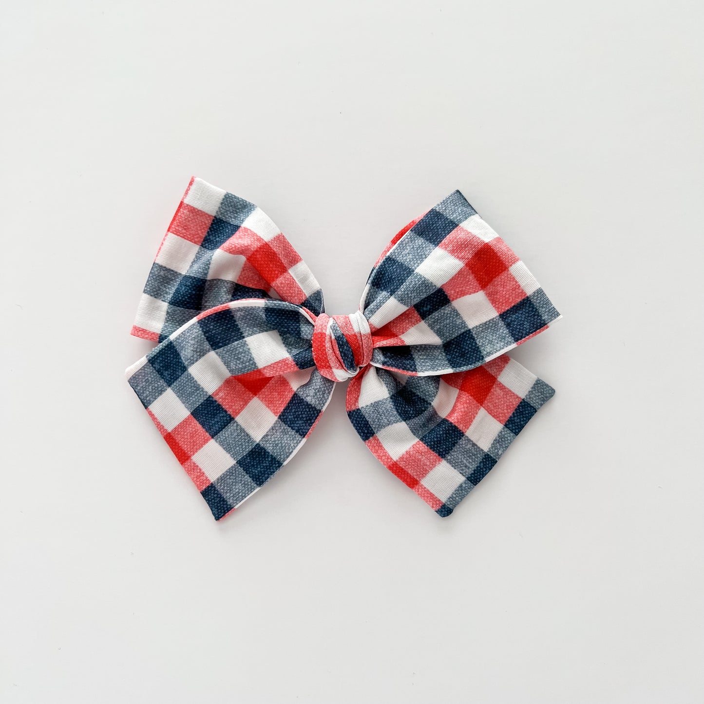 Red, White + Blue Gingham Hand-tied Bow