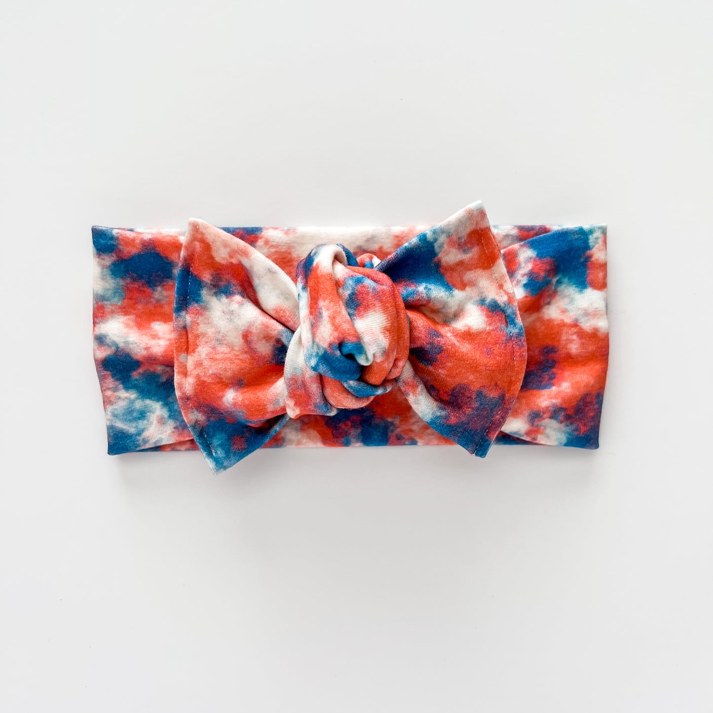 Red, White and Blue Tie Dye Knotted Headwrap