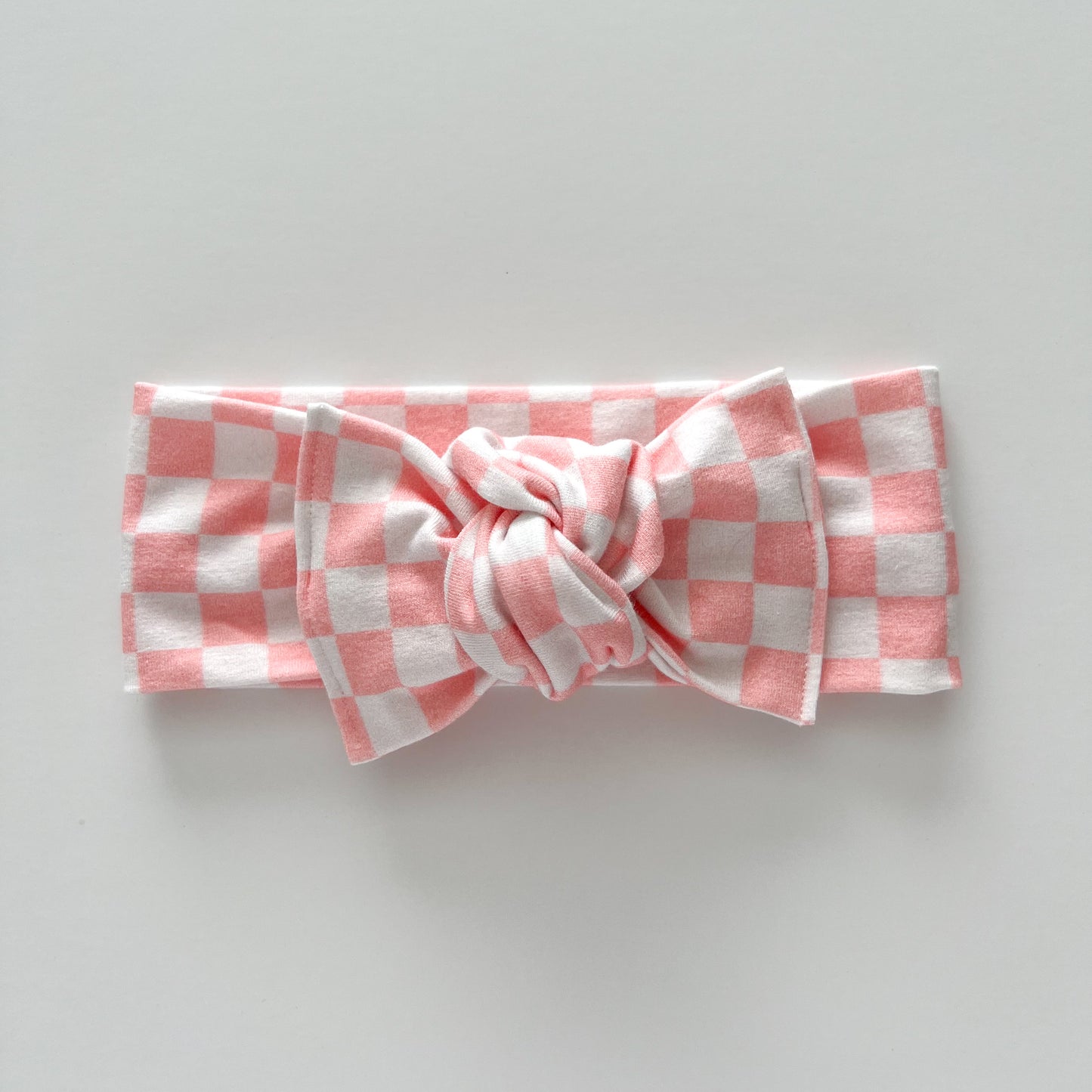 Flamingo Chex Knotted Headwrap