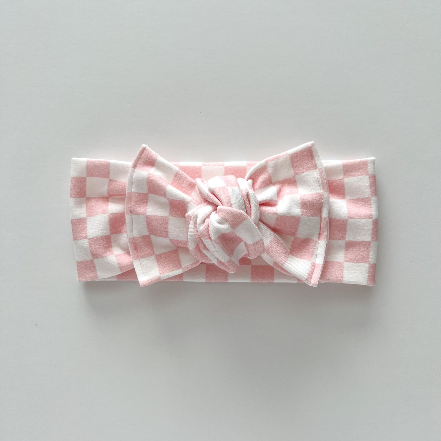 Blush Chex Knotted Headwrap