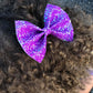 Neon Purple Glitter Bow