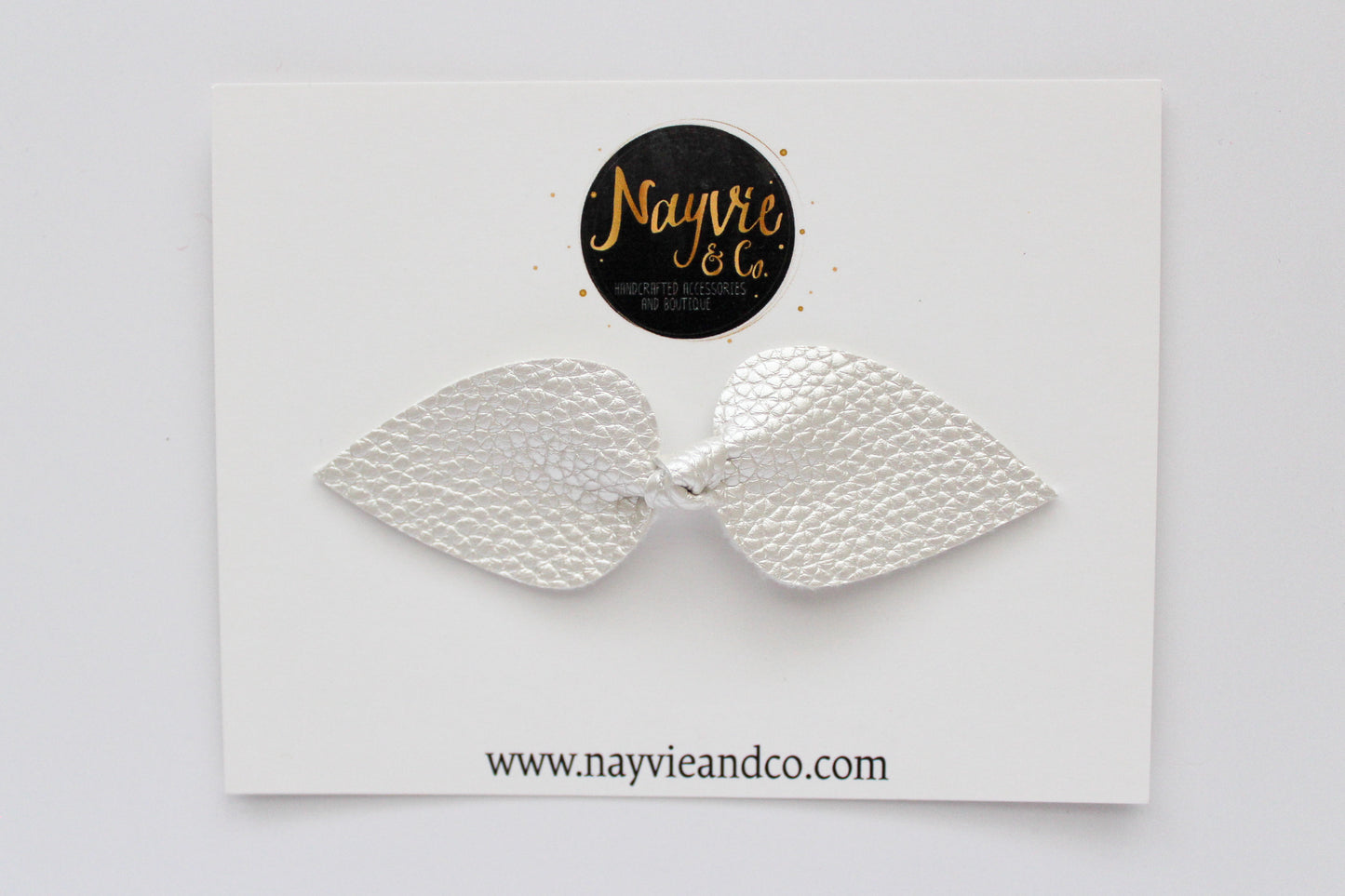Pearl Faux Leather Bow