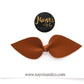 Camel Knotted Faux Leather Bow