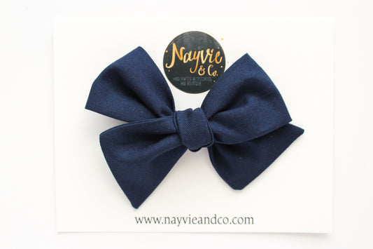 Navy Blue Hand-tied Bow