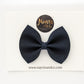 Navy Faux Suede Bow