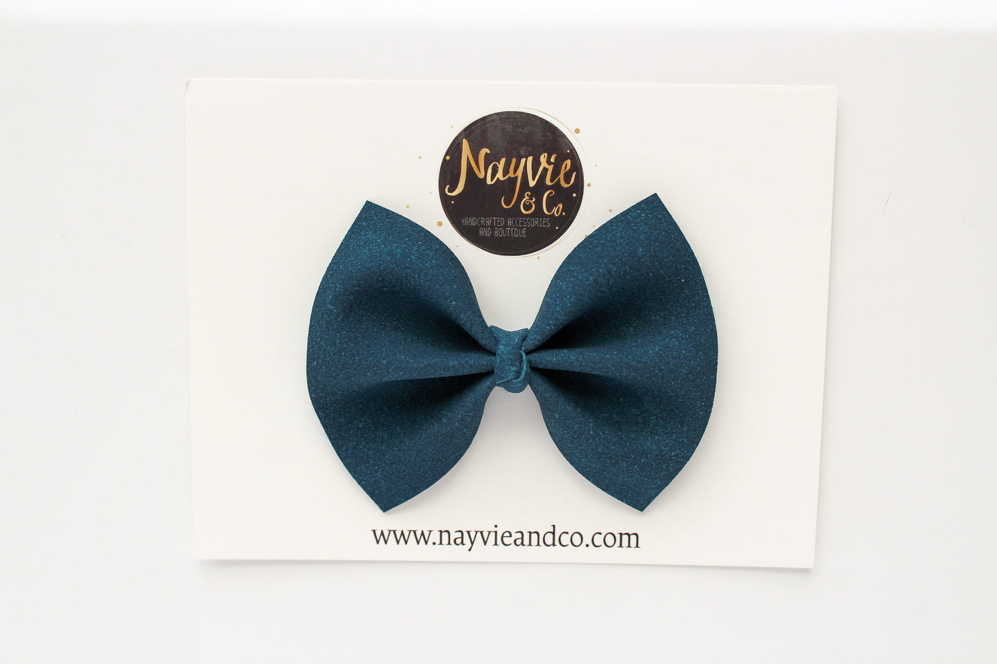 Peacock Faux Suede Bow