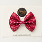 Berry Dot Faux Leather Bow
