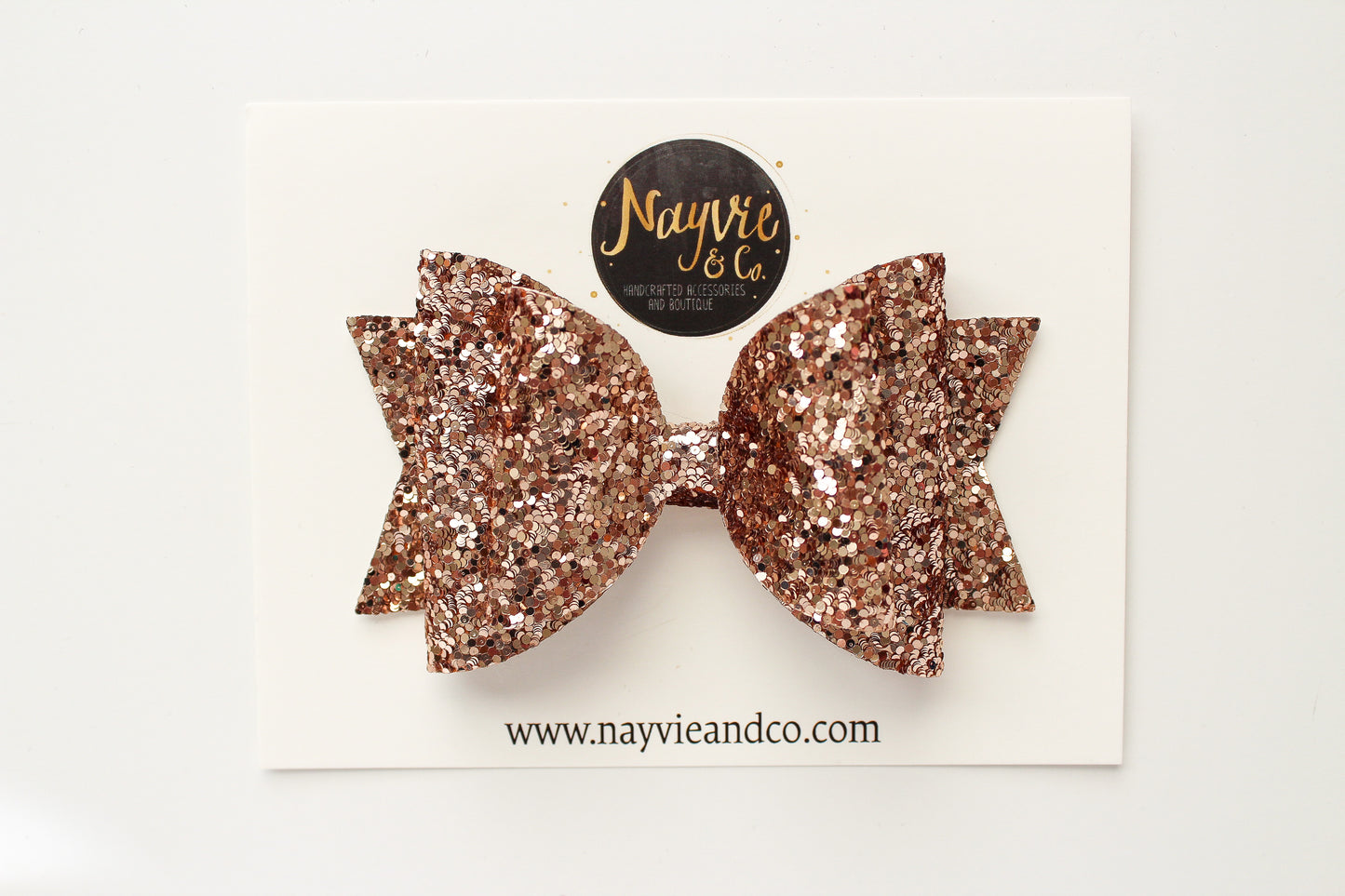 Ultimate Rose Gold Glitter Dolly Bow