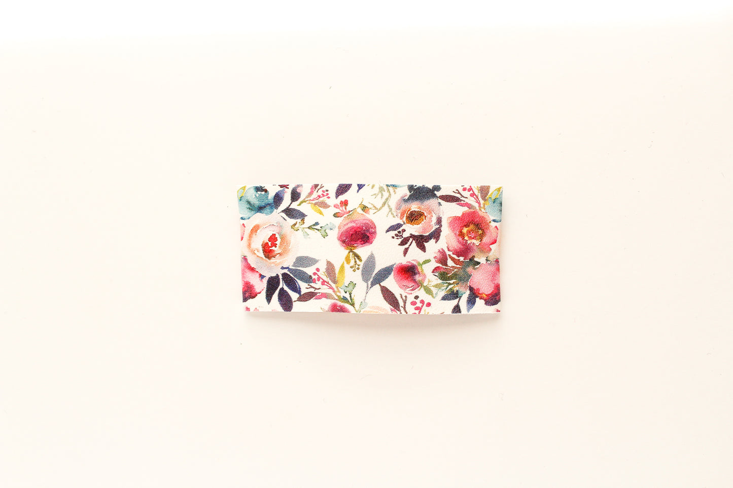 Fall Floral Faux Leather Snap Clip