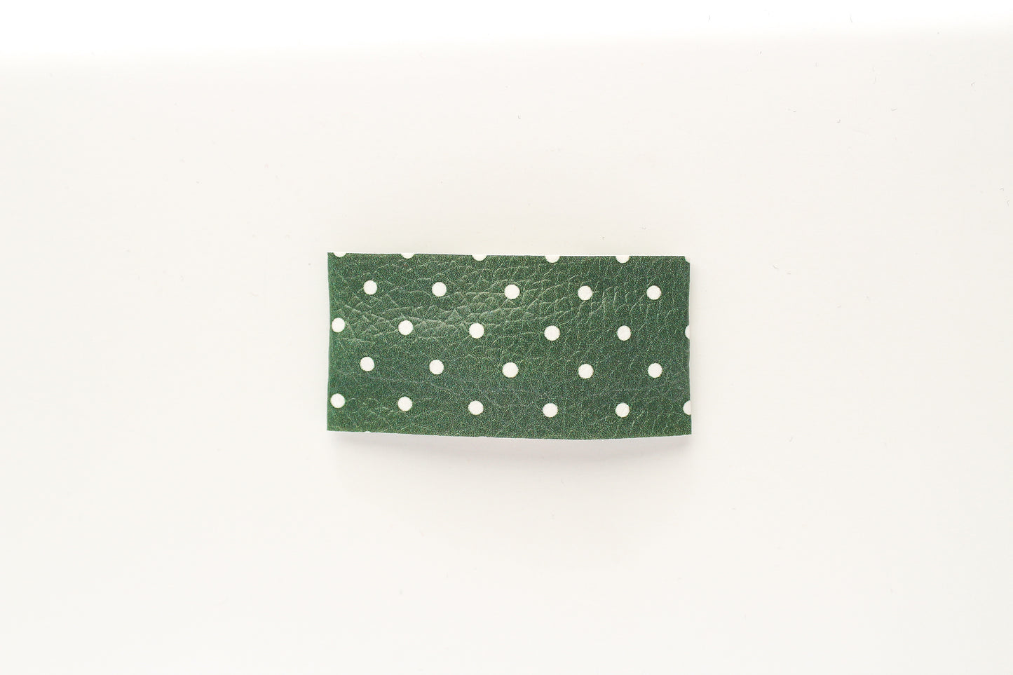Green Dot Faux Leather Snap Clip