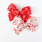 Ditsy Floral on Red Hand-tied Bow