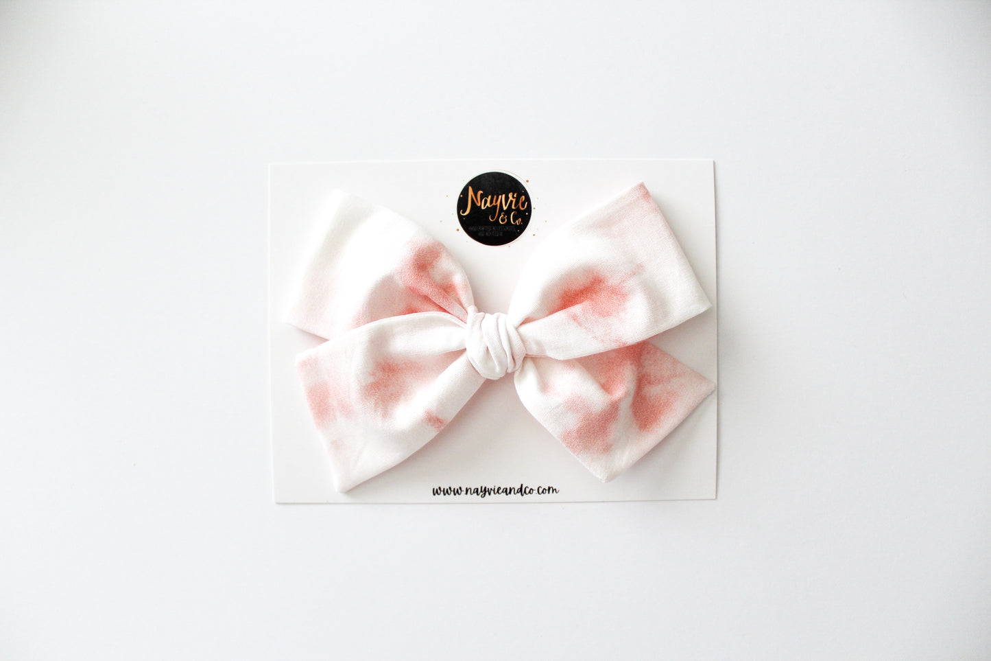 Pink Tie Dye Marble Hand-tied Bow