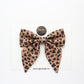 Leopard Hearts Fabric Sailor Bow