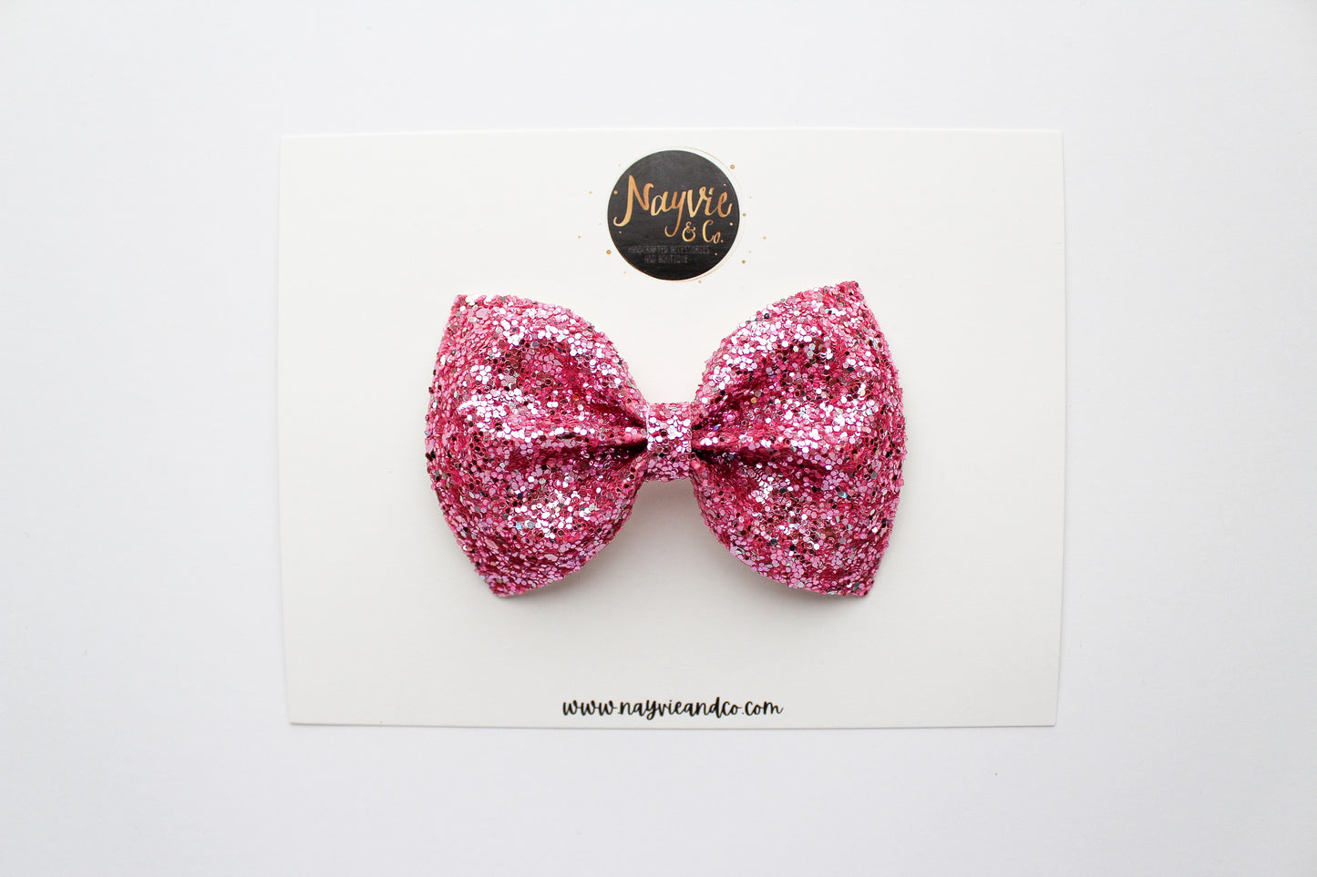 Pink Glam Holo Glitter Bow