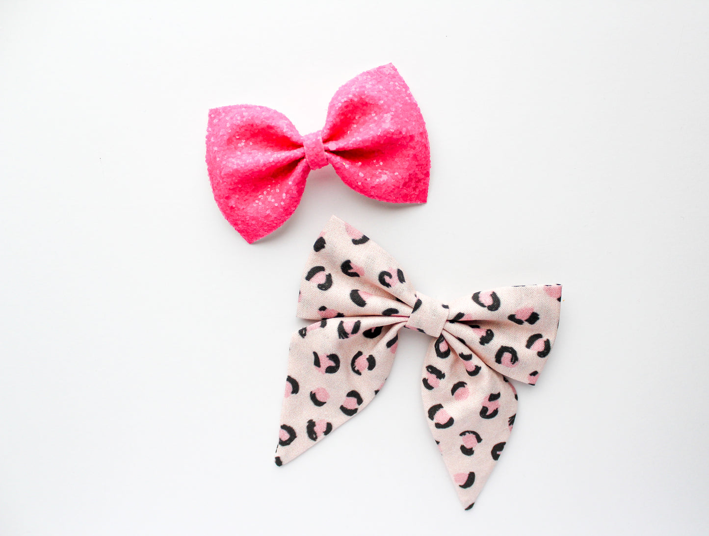 Pink Cheetah Sailor Bow