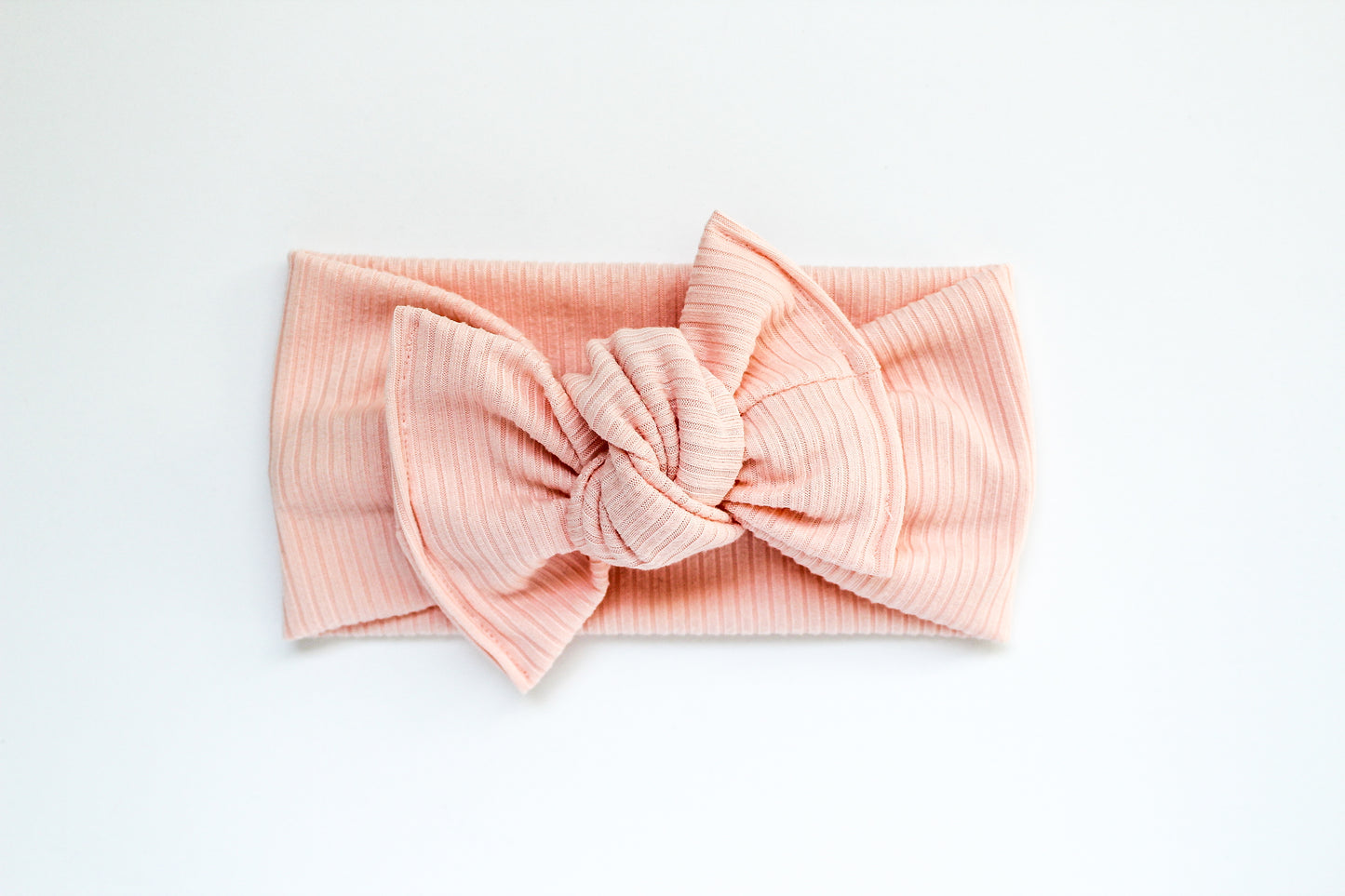 Blush Ribbed Tie-on Headwrap