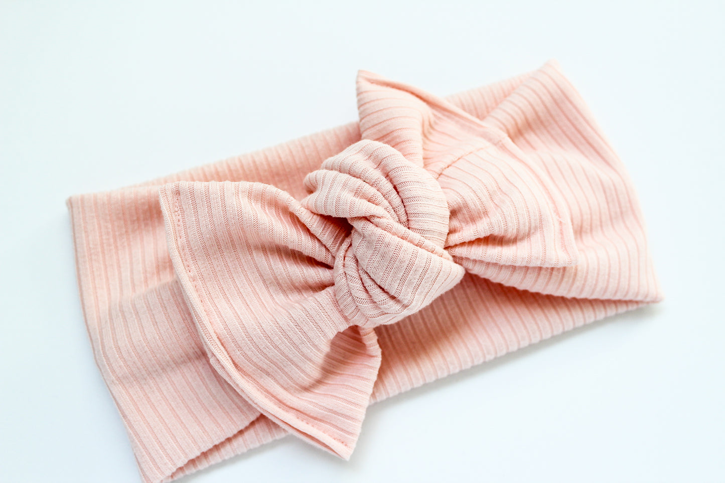 Blush Ribbed Tie-on Headwrap