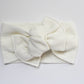 White Micro-Ribbed Tie-On Headwrap