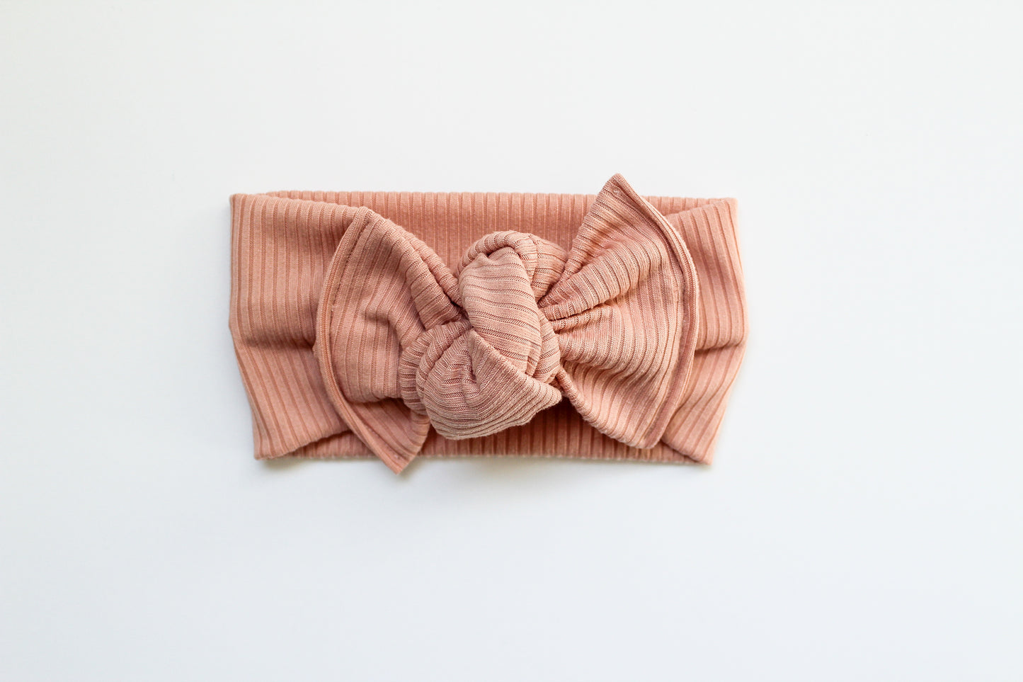 Dusty Rose Ribbed Tie-on Headwrap