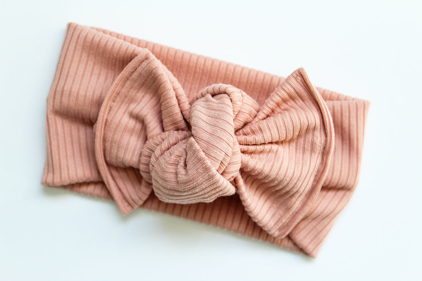 Dusty Rose Ribbed Tie-on Headwrap