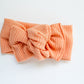 Peach Mini Ribbed Tie-On Headwrap