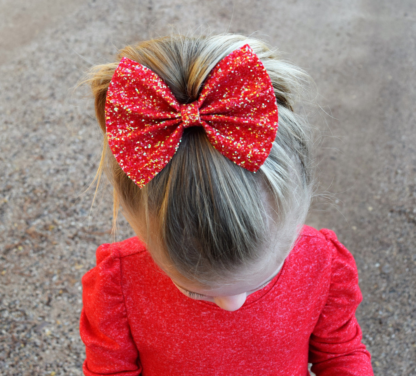 Candy Apple Glitter Bow