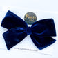Navy Blue Velvet Hand-tied Bow