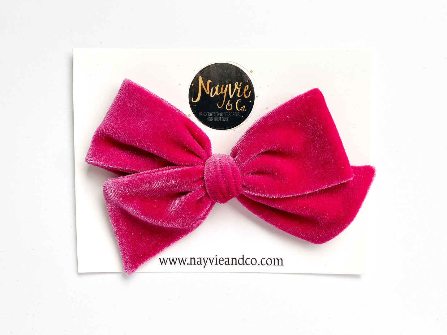 Party Pink Velvet Hand-tied Bow