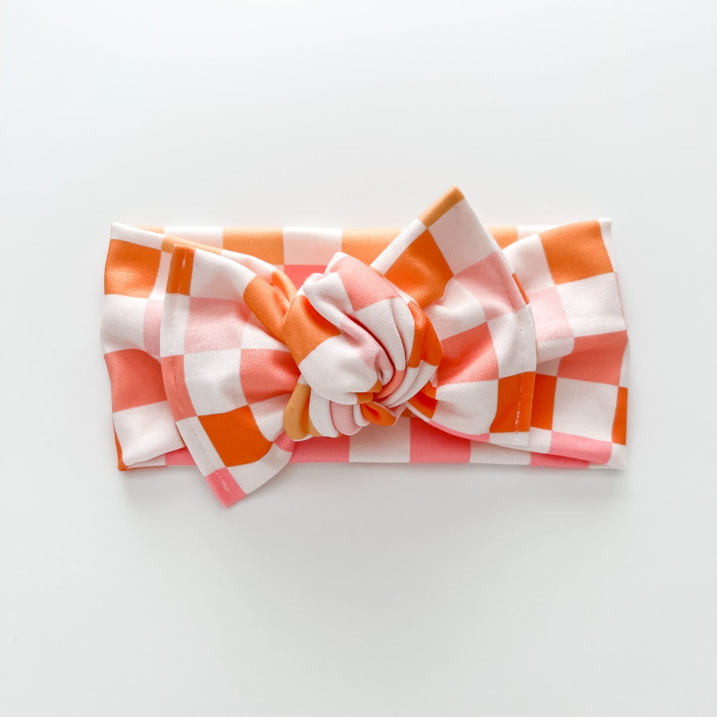 Bright Happy Check Knotted Headwrap