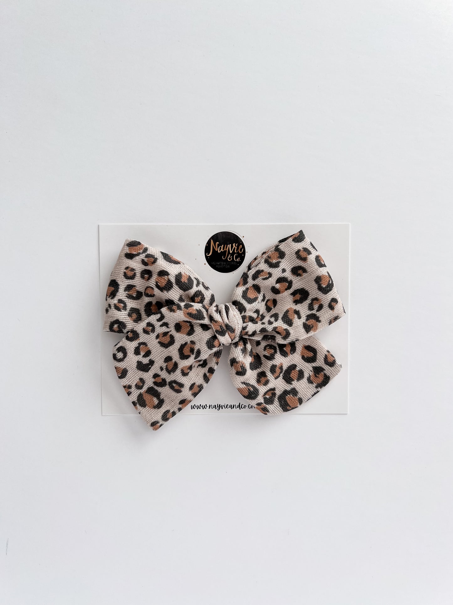 Leopard Gauze Hand-tied Bow
