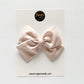 Light Baby Pink Grid Hand-tied Bow
