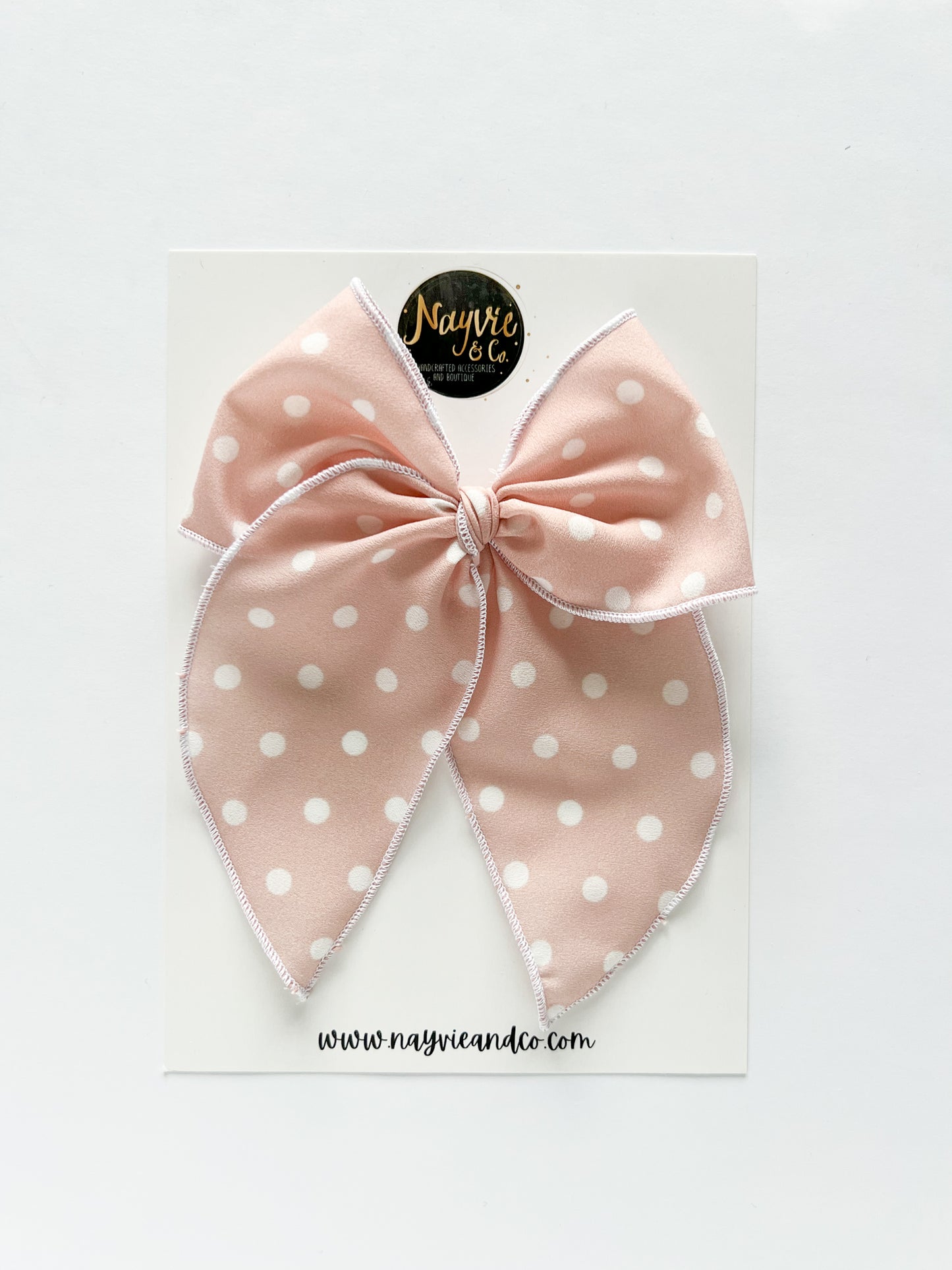 Polka Dots on Pink Fable Bow