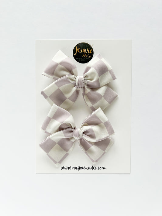 Lavender Check Hand-tied Bow