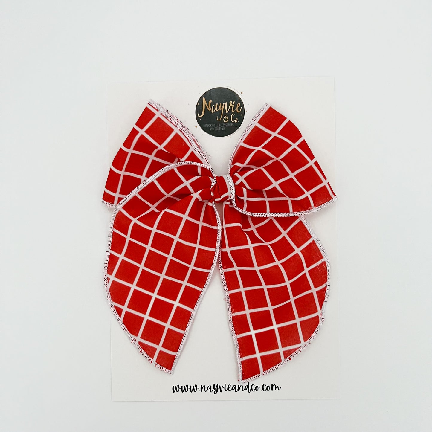 Red Windowpane Fable Bow