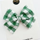 Green Gingham Hand-tied Bow
