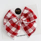 Red and White Gingham Fable Bow