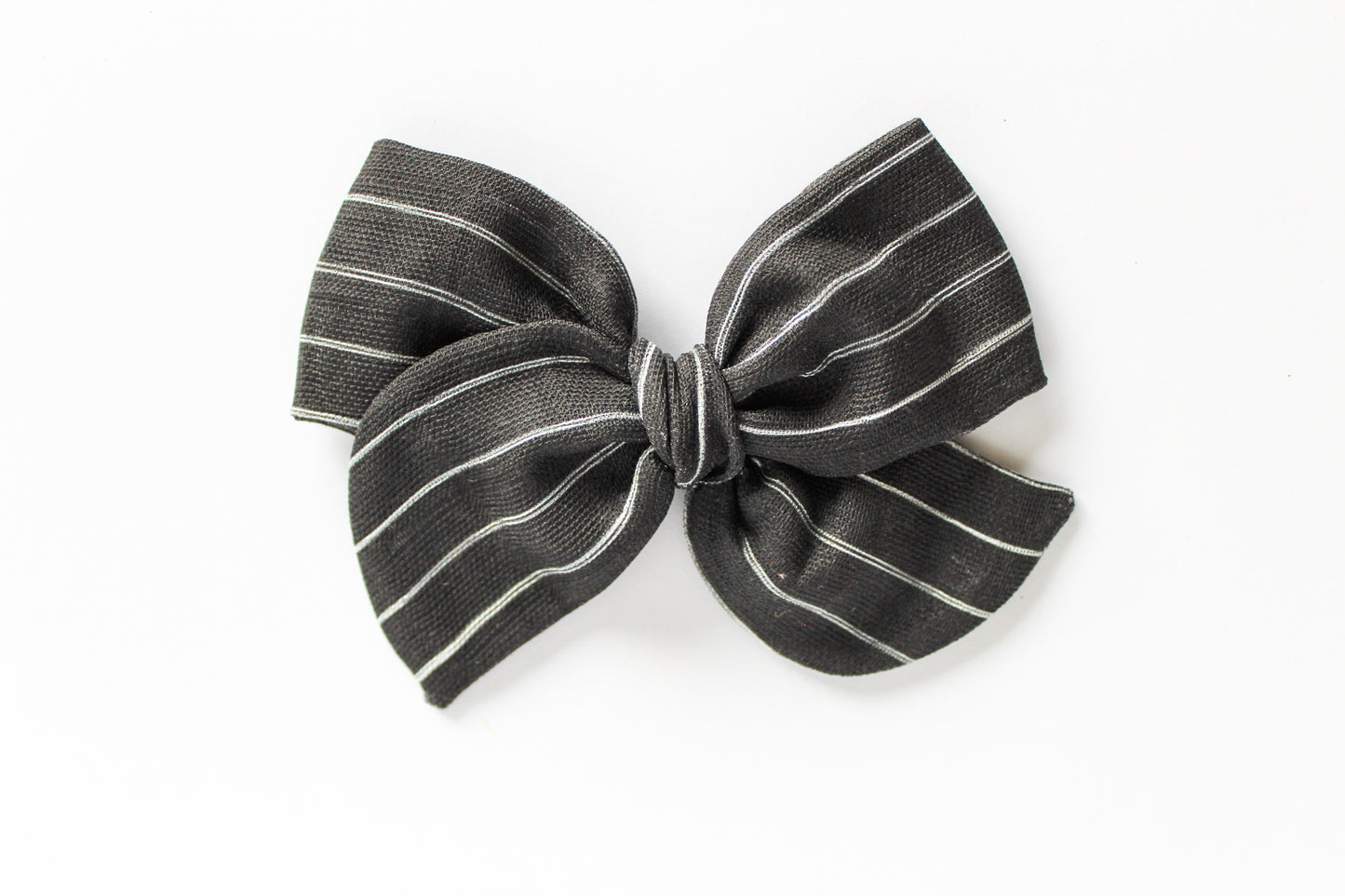Black Striped Gauze Hand-tied Bow
