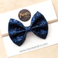 Navy Blue Glitter Bow